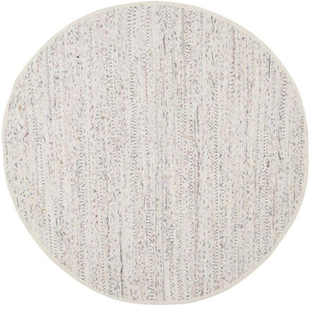 Safavieh Rag Rug Hand Woven Round Rug- White - Multi- 6 x 6 ft. RAR121G-6R